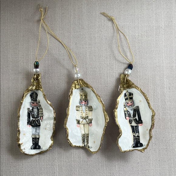 Other - 3 Gold and White Nutcracker Ornaments Set
